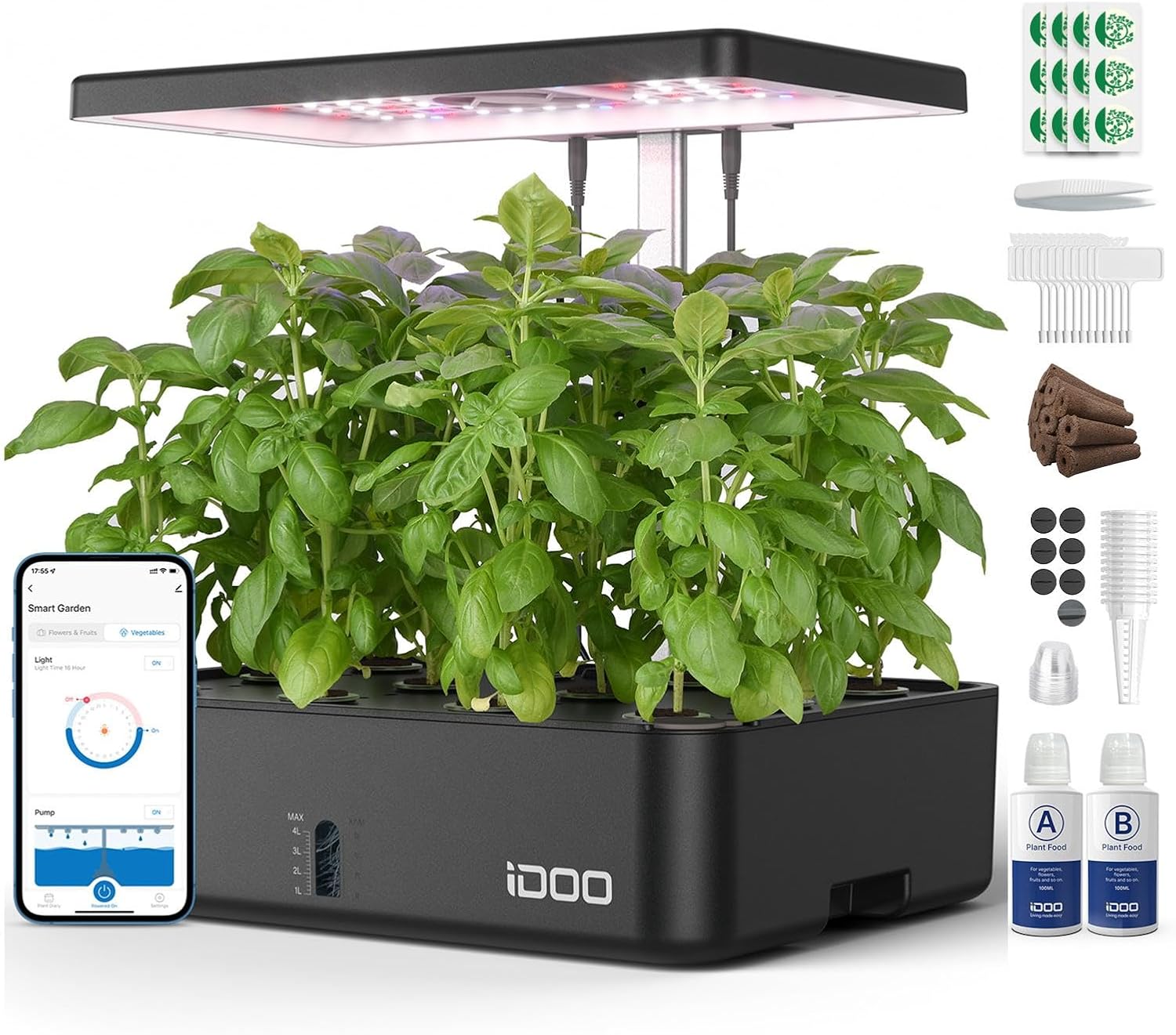 Hydroponic Kit - 12-Pods-WiFi-Hydroponik-Anbausystem für den Innenbereich, Kräuter-Kit mit