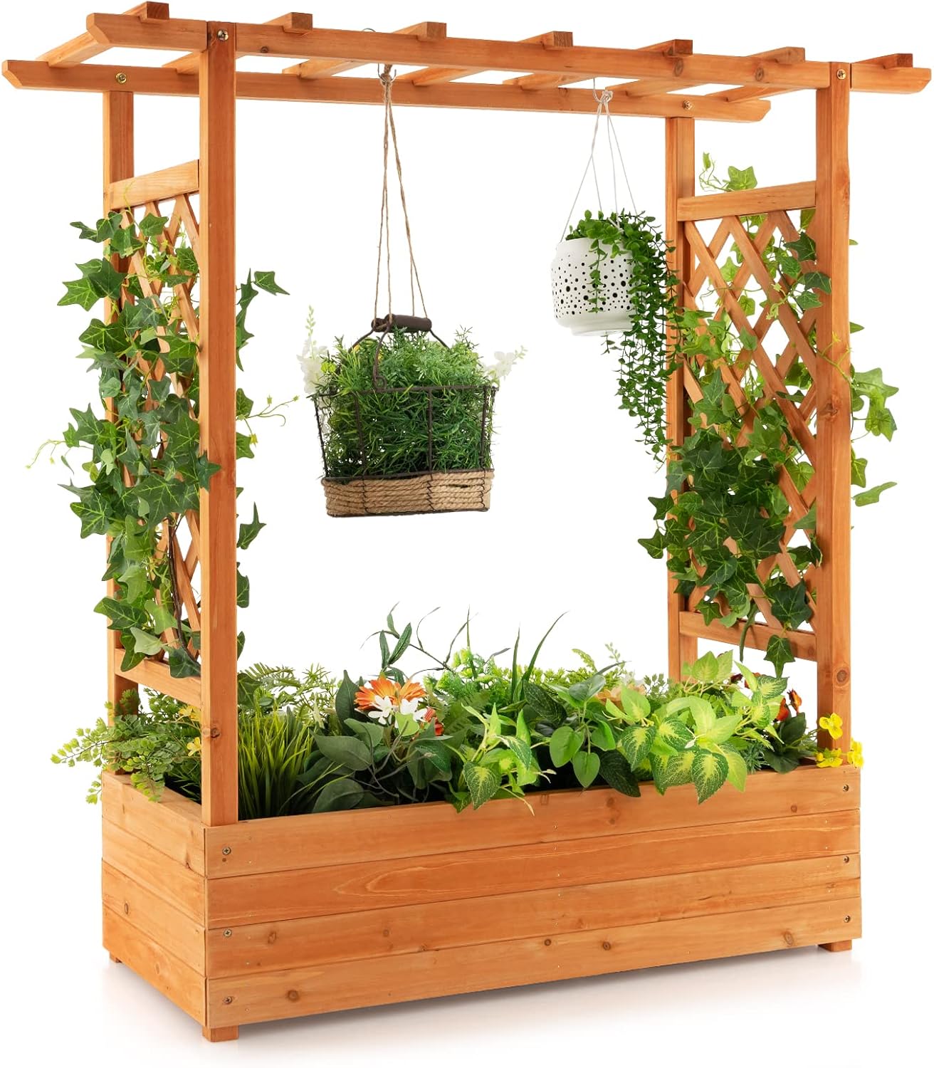 Holz-Hochbeet mit Bogenrankgit – Raised Garden Bed Bewertung und Preis